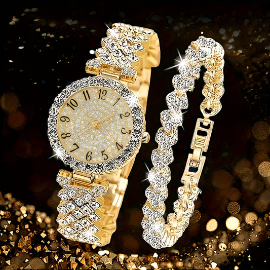 Set de Reloj y Tres Pulseras Gia - Dorado