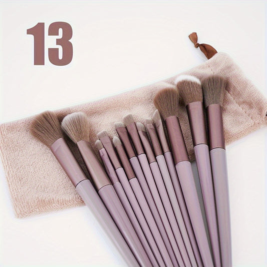 Set de 13 Brochas de Maquillaje – Kit Completo para Rostro y Ojos