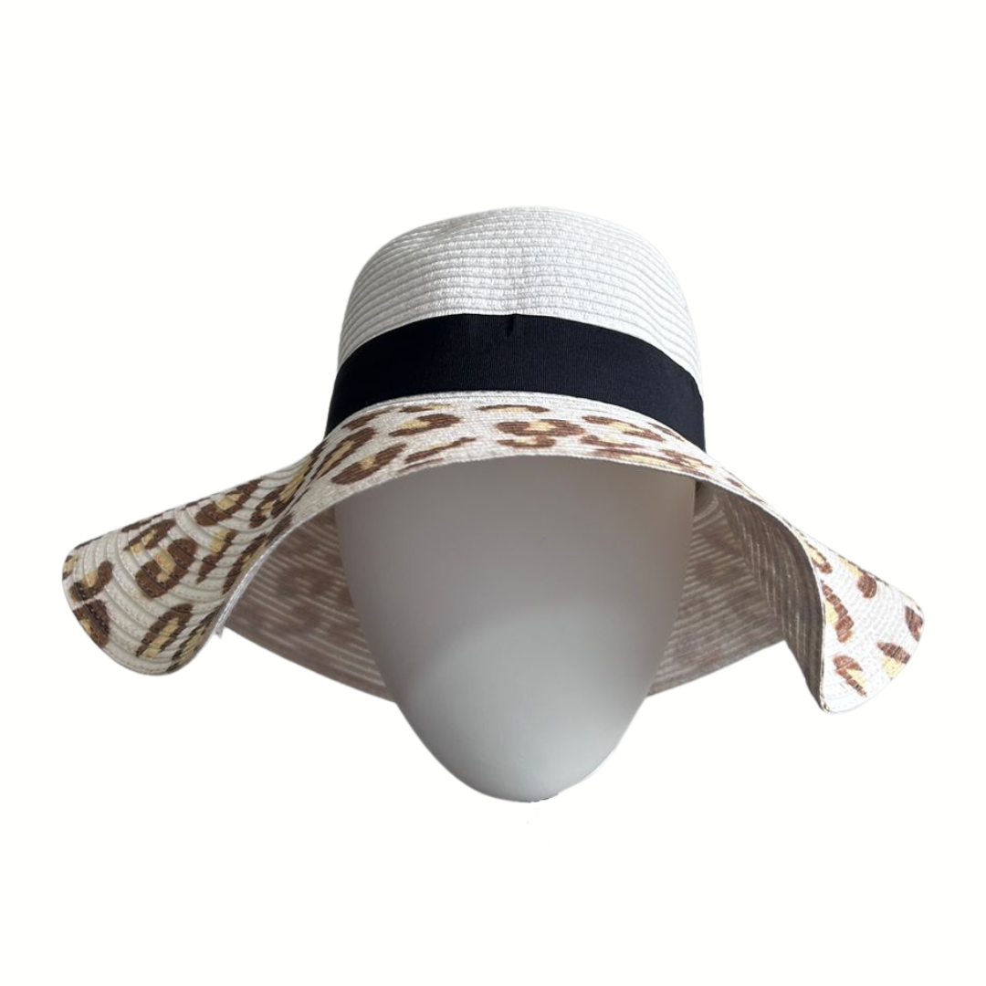 Sombrero de verano Animal print - Blanco
