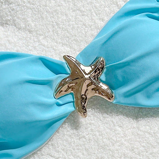 Bikini Bruna de 2 piezas celeste con estrella - Talla M