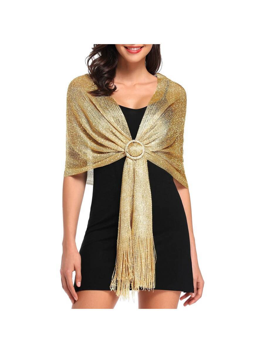 Chal Serena Regulable con flecos | Dorado