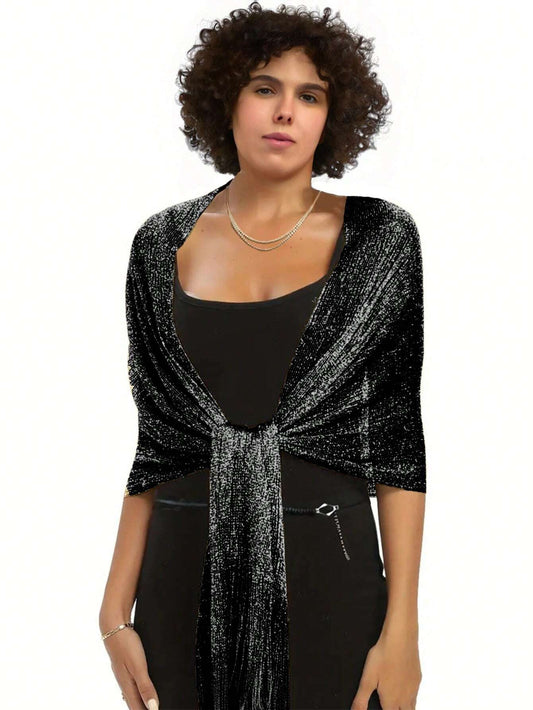 Chal Alisa Flecos de Hilo | Negro/Plateado