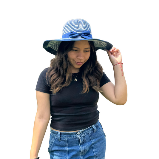 Sombrero de Playa Verano para Mujer Oasis Ajustable - Azul