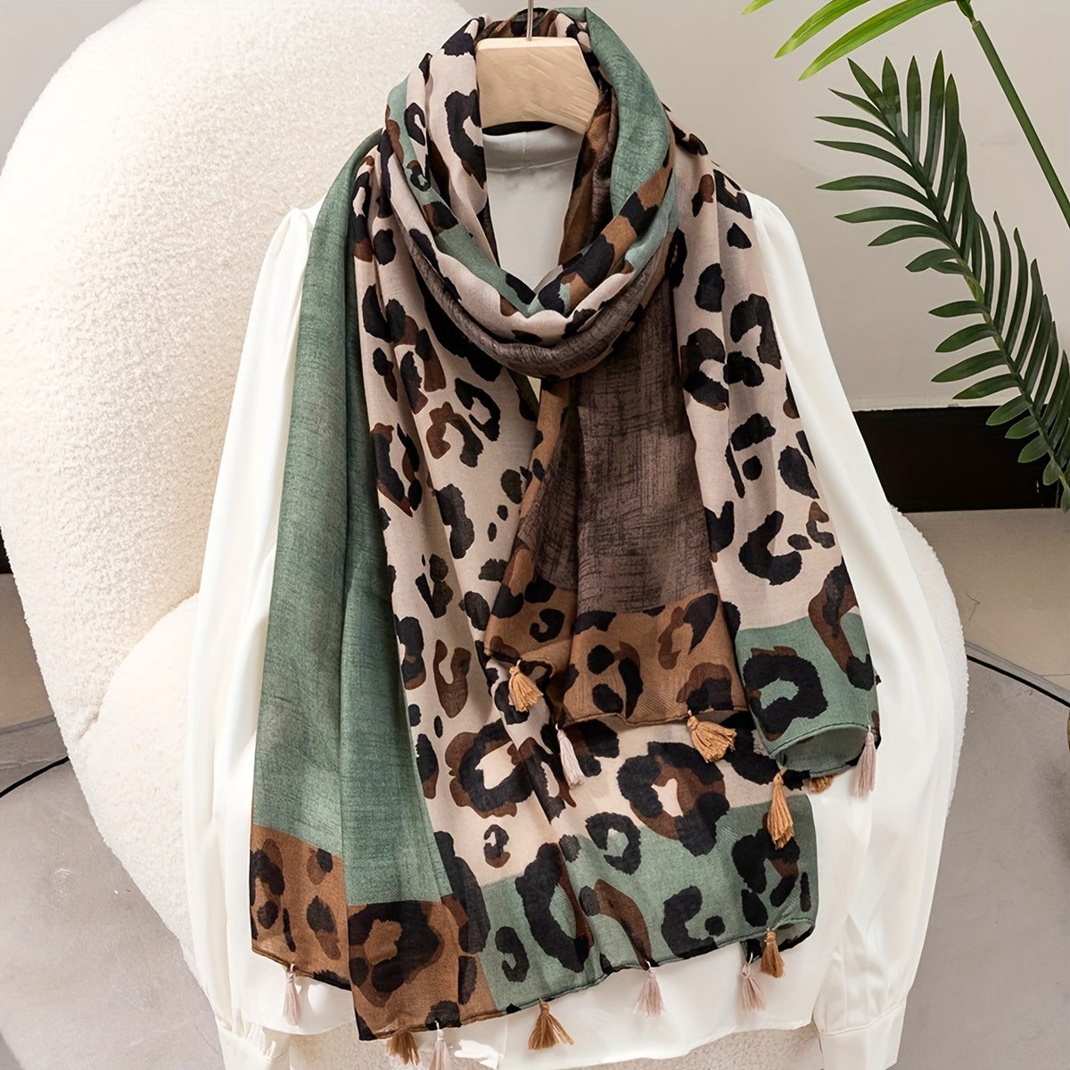 Pashmina Boho con borlas | Animal Print