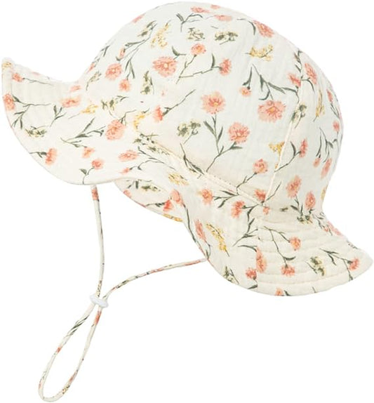 Sombrero Ala ancha Clavel 50cm para Bebé/Niña de 9 meses a 2 años