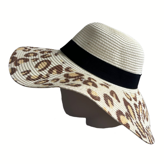 Sombrero de verano Animal print - Crema