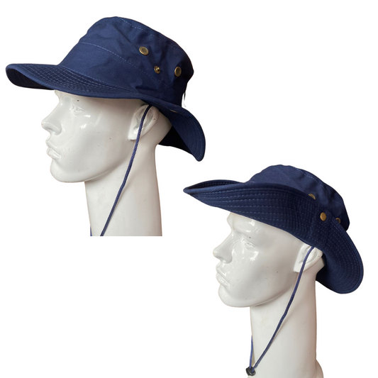 Sombrero Safari Pescador 3 en 1 Plegable Algodón - Azul Marino