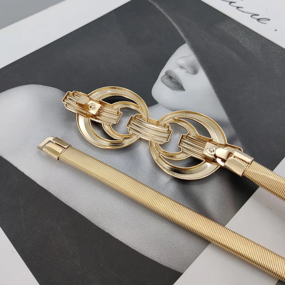 Cinturón Correa Elástica Monique para Mujer - Dorado