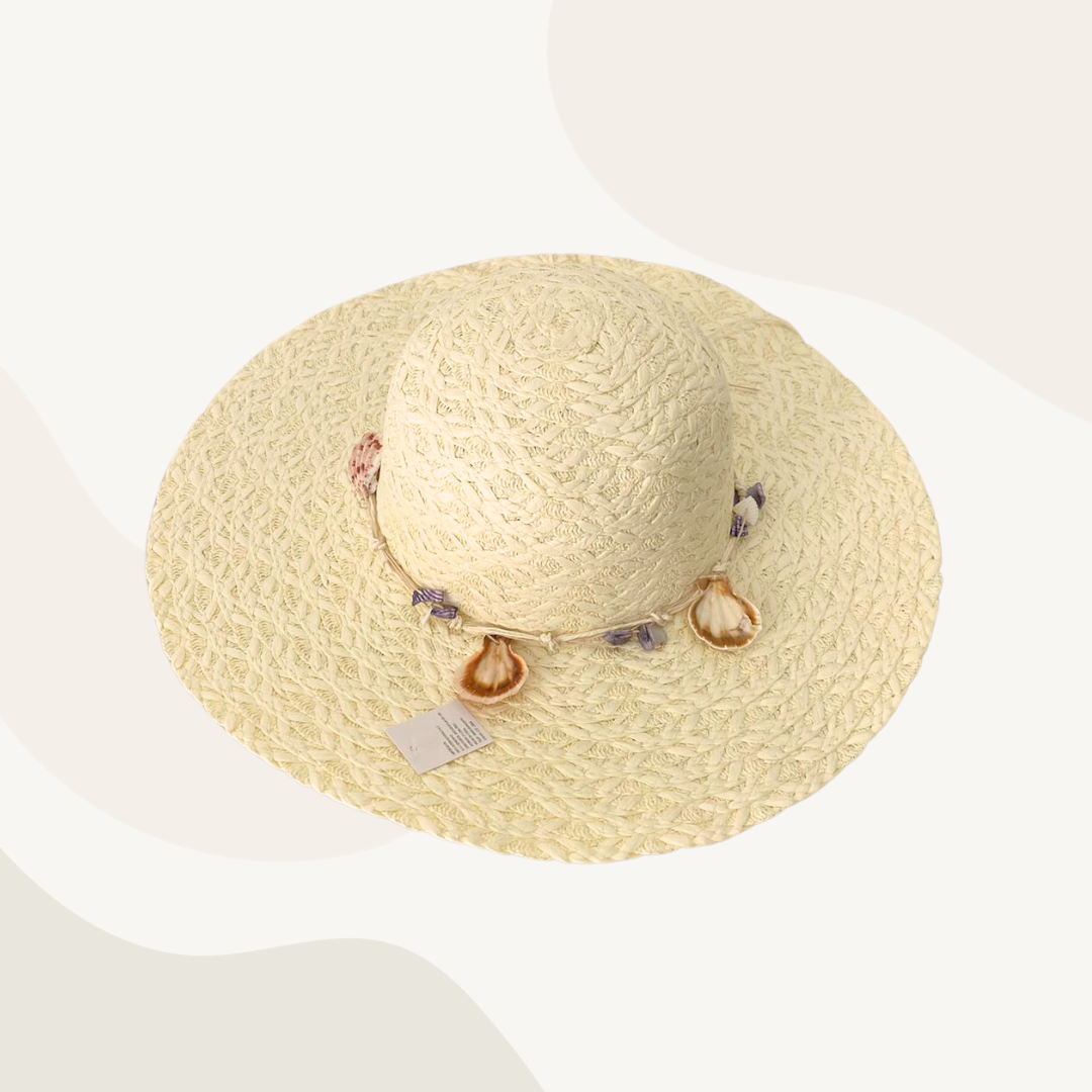 Sombrero de Verano playa Mujer Proteccion UV Modelo Carolina - Blanco Ivory