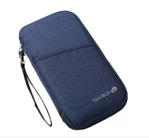 Porta Pasaporte Organizador Tarjetas Billetera Viaje Sami - Azul Marino