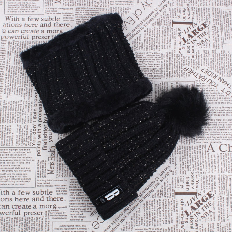 Beanie Briana con Cuellera – Tejido con Brillos y Forro Acolchado