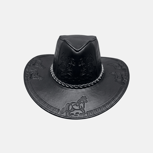 Sombrero Billy Vaquero de Cuero con Diseño