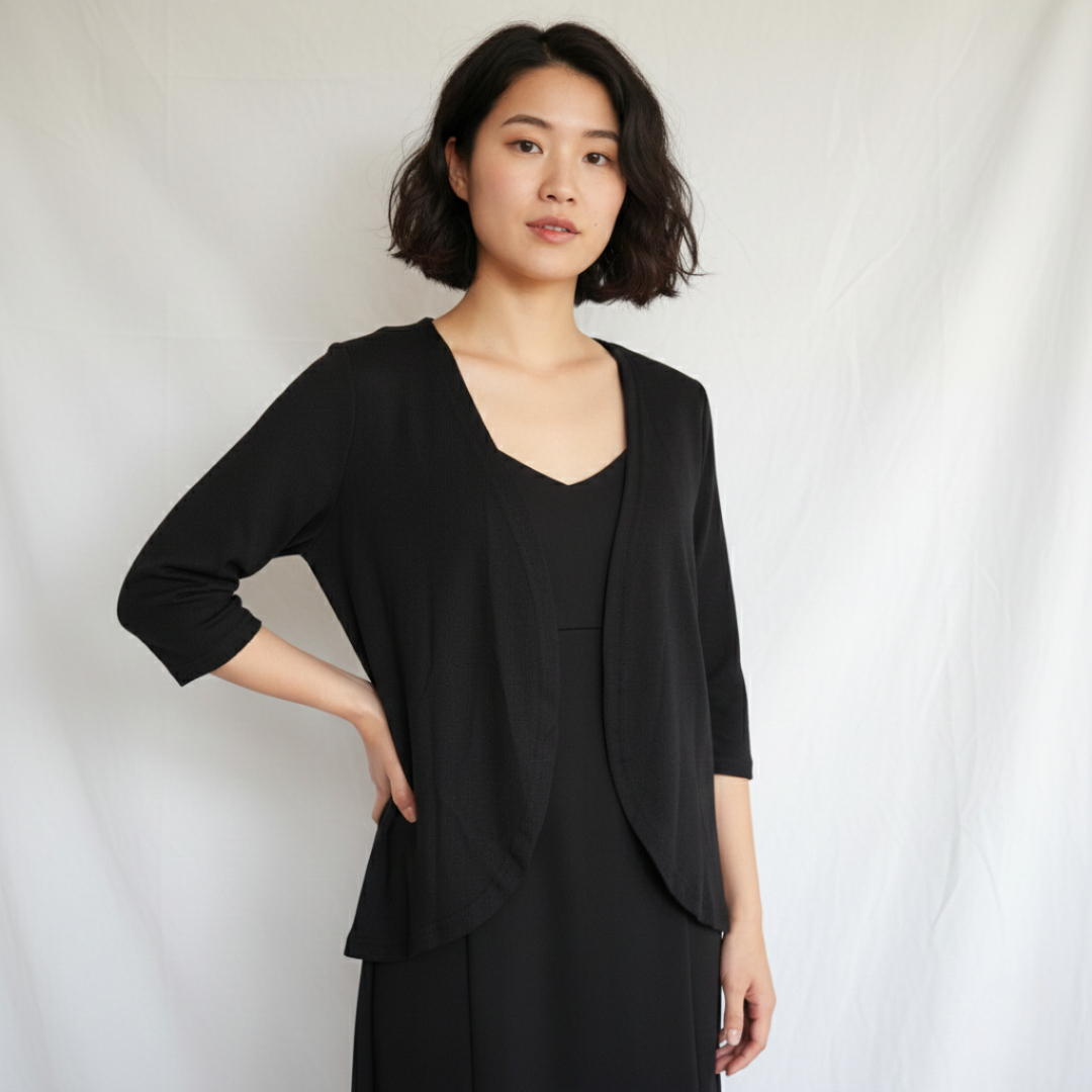 Cardigan Silvia chompa delgada para mujer Negro - Talla M