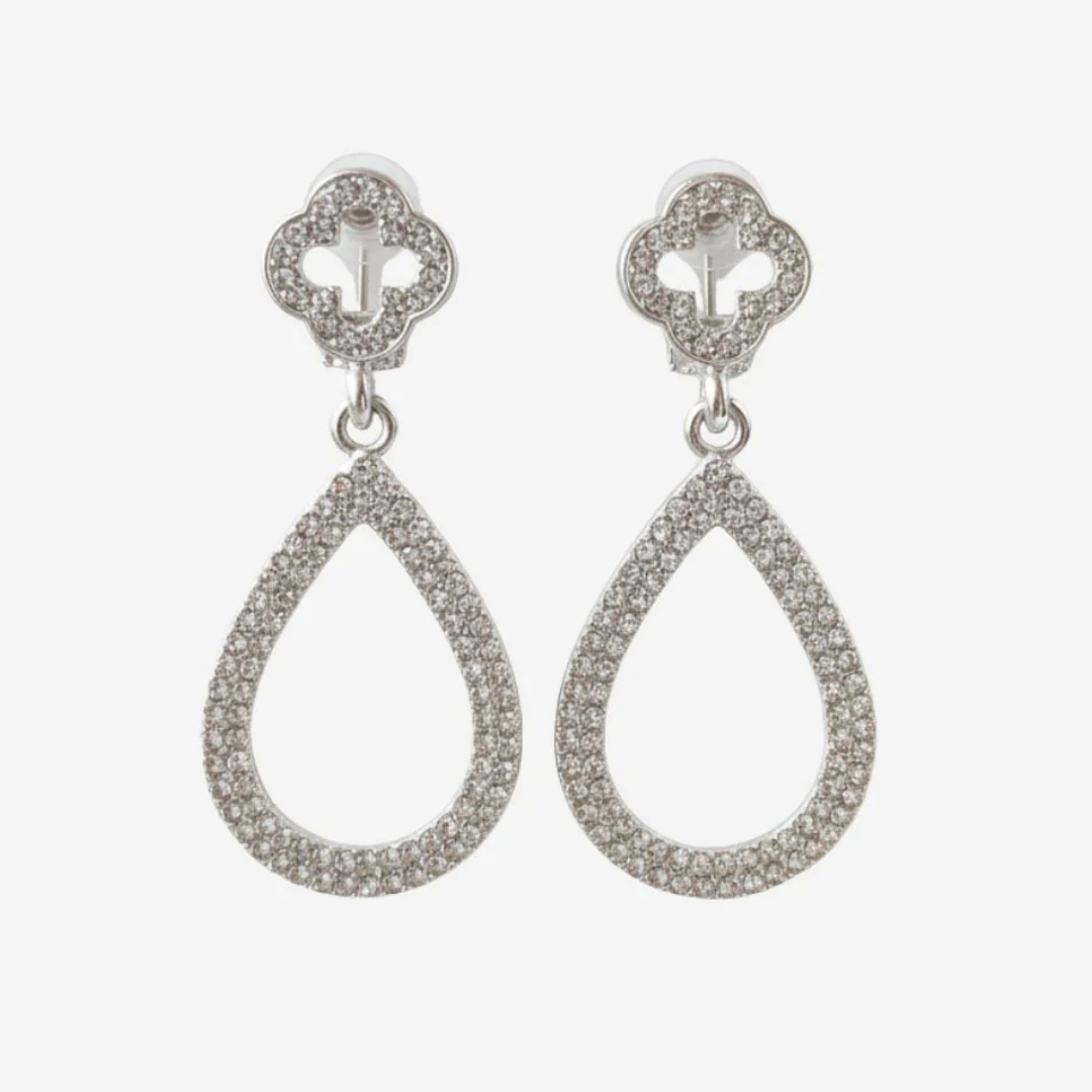 Aretes a presión plateados Lunet