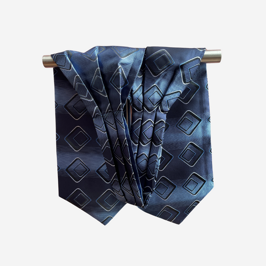 Bufanda Corbata Hugo de seda para hombre - Azul