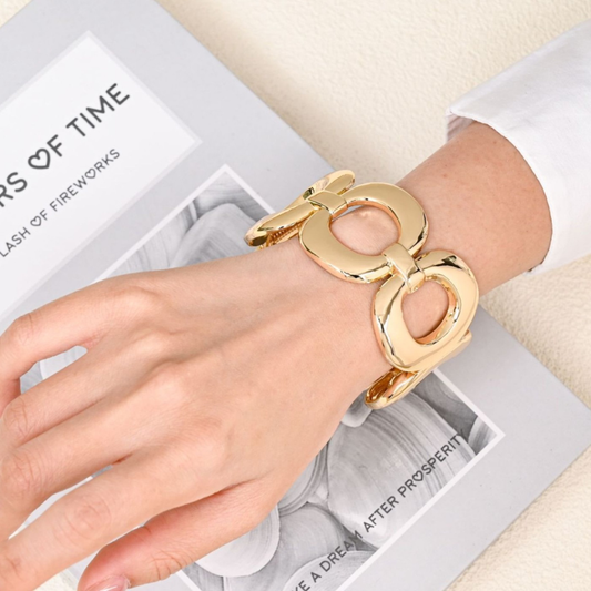 Pulsera Marea Mujer Cierre Tipo Clip | Dorado