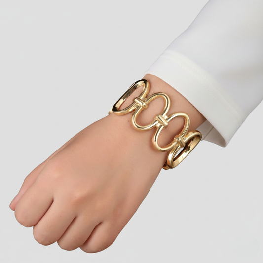 Pulsera Atenea Mujer Cierre Tipo Clip| Dorado