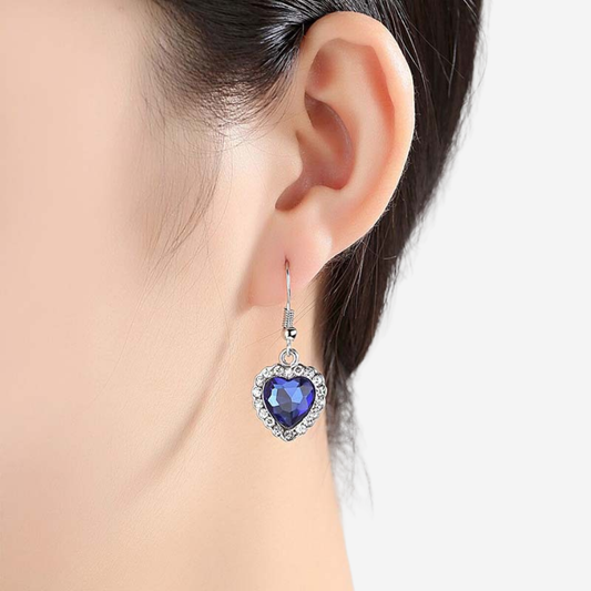 Aretes colgantes corazón - Ocean Heart Azul