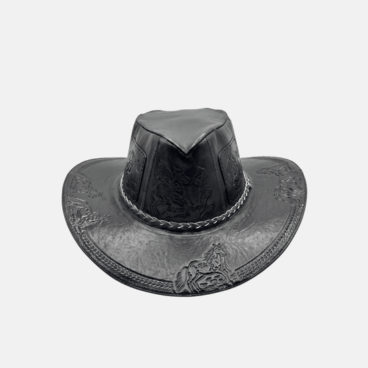 Sombrero Bernardo Vaquero de Cuero con Diseño