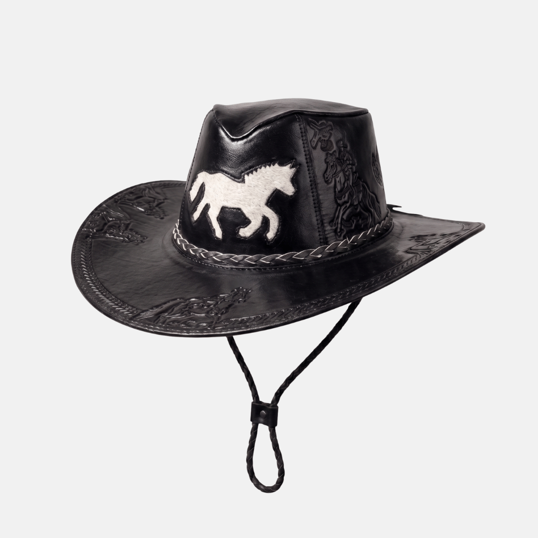 Sombrero Vicente Vaquero de Cuero con Diseño