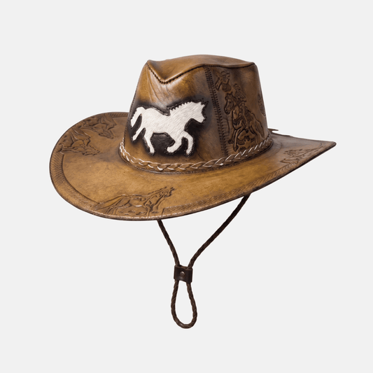 Sombrero Vicente Vaquero de Cuero con Diseño