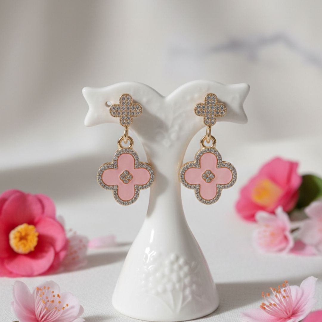 Aretes a presión dorados Roselle