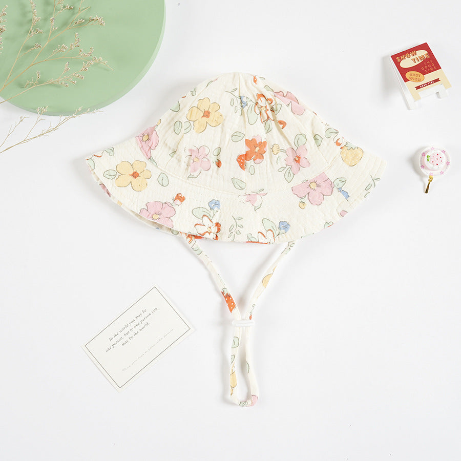 Sombrero Ala Ancha Fresita 48cm: Para niñas de 6 a 12 meses