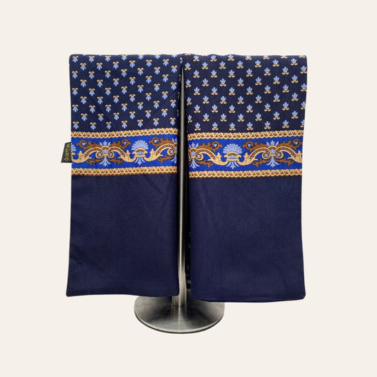 Bufanda Suave Lennin Azul Doble Capa con diseño geometrico