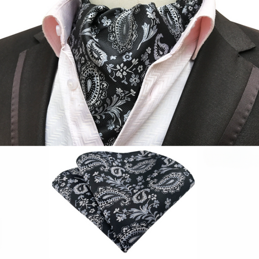 Bufanda Corbata Luis de seda para hombre - Negro