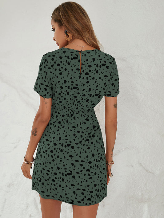 Vestido Muse manga corta con Lazo al lado estilo envolvente - Talla L