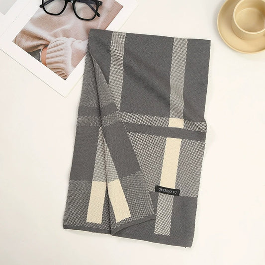 Bufanda Brighton Estilo Clásico para hombre | Gris & Beige