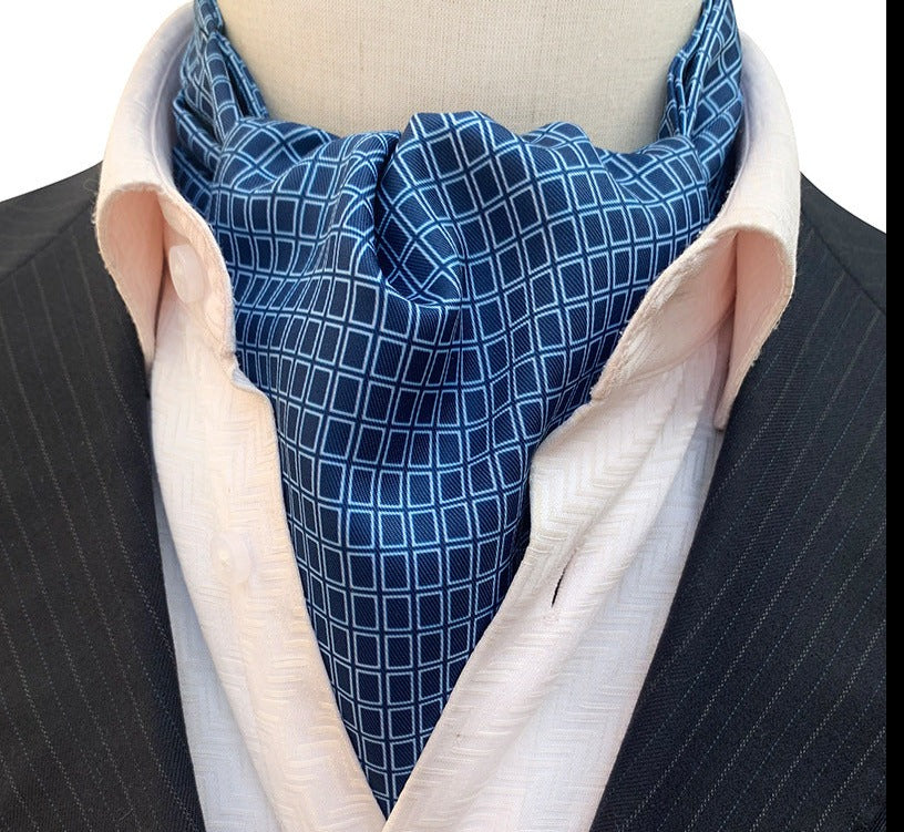 Bufanda Corbata Renier de seda para hombre - Azul