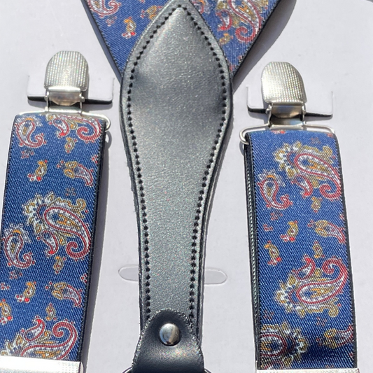 Tirantes Ajustables Elásticos | Paisley Azul