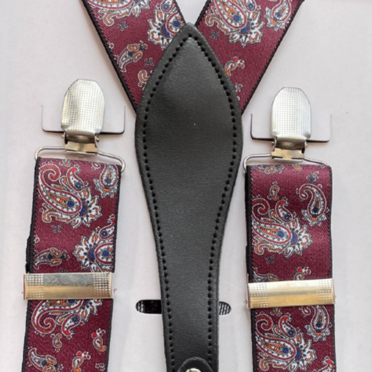 Tirantes Ajustables Elásticos | Paisley Guinda