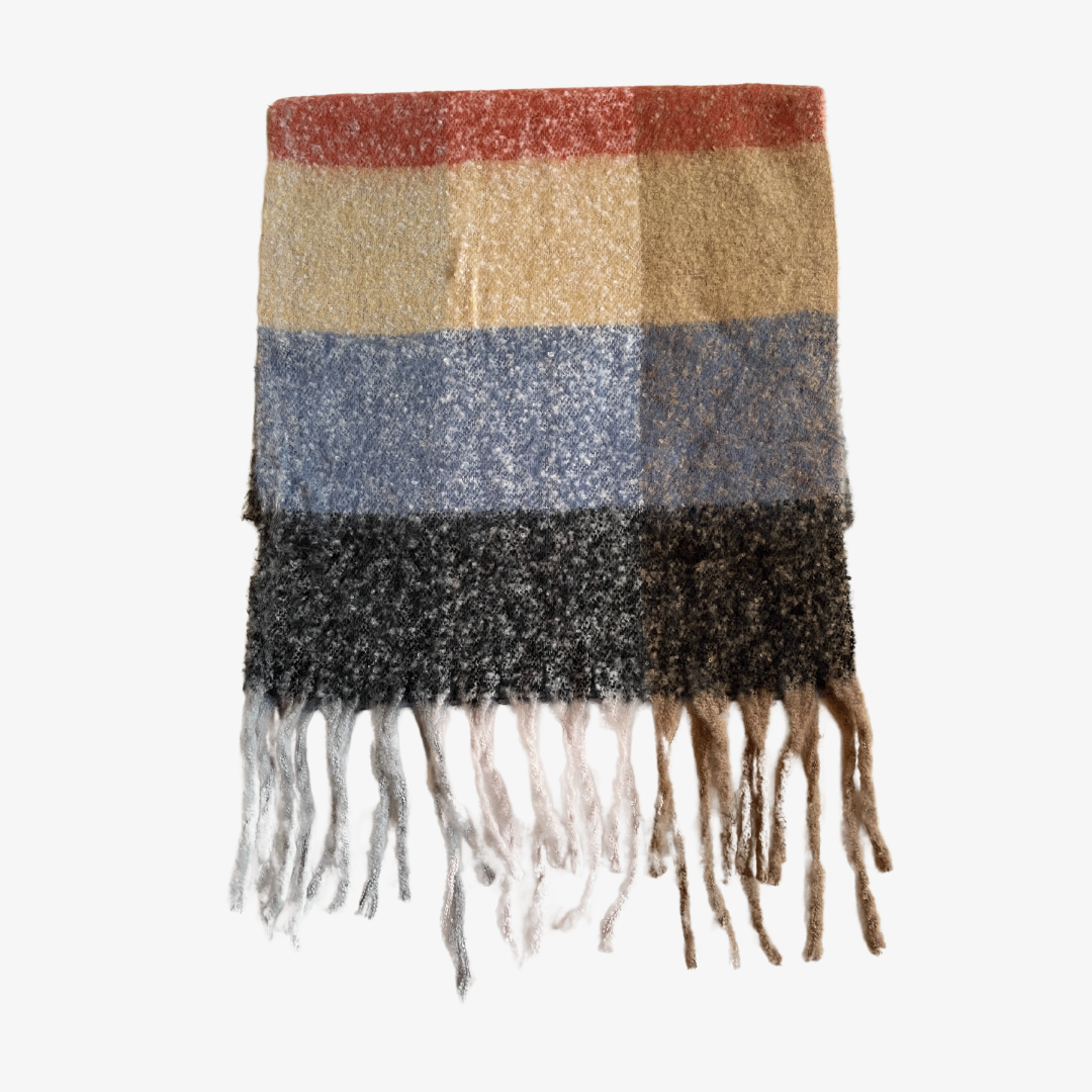 Maxi Bufanda Queen a cuadros multicolor