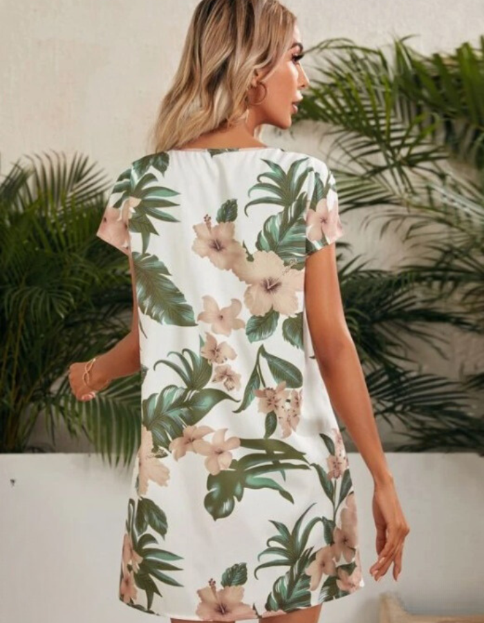 Vestido de verano Flor - modelo Corto con estampado Floral - Talla M