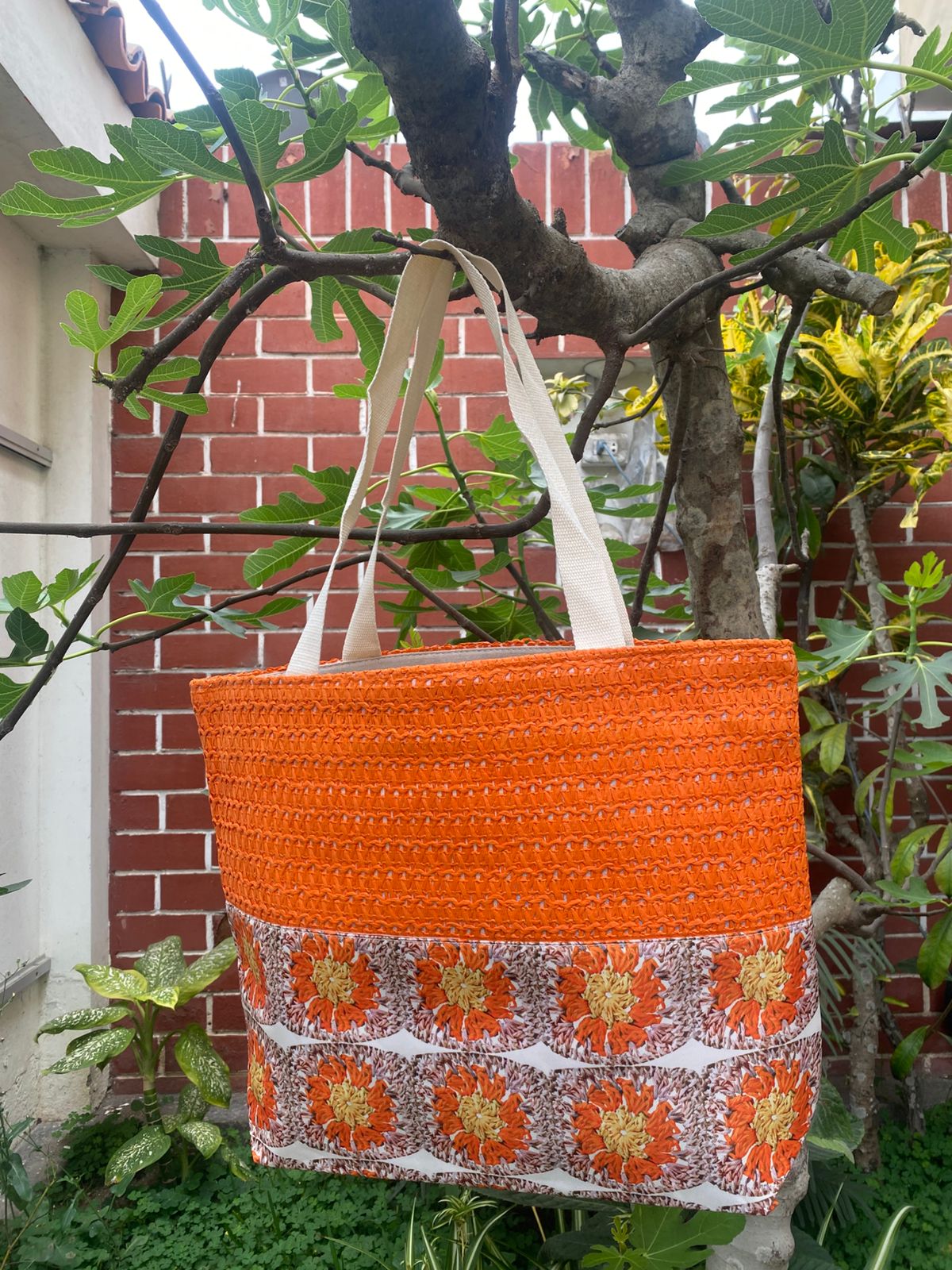 Bolso de Playa Cartera Flower - Multicolor