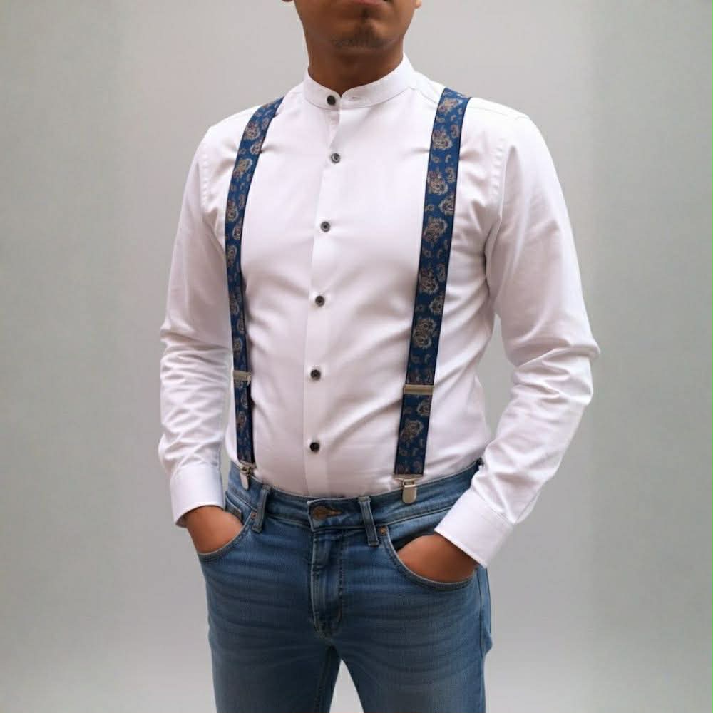 Tirantes Ajustables Elásticos | Paisley Azul