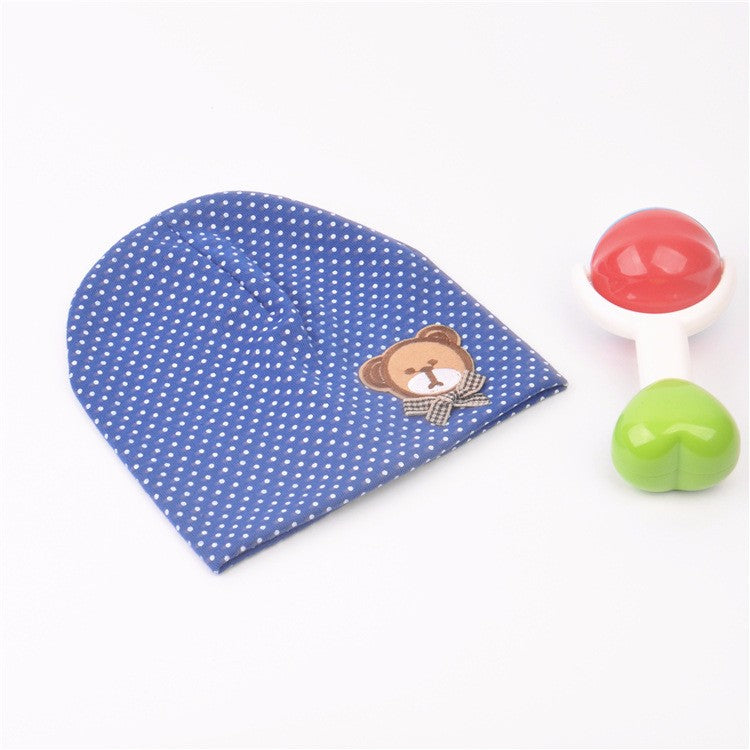 Gorro de Algodón Ositos para Bebé 2 a 9 meses | Azul