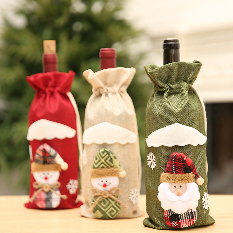 Pack x3 und - Porta Vino Navideños "Navidad" - Diseño Exclusivo para Regalos y Decoración