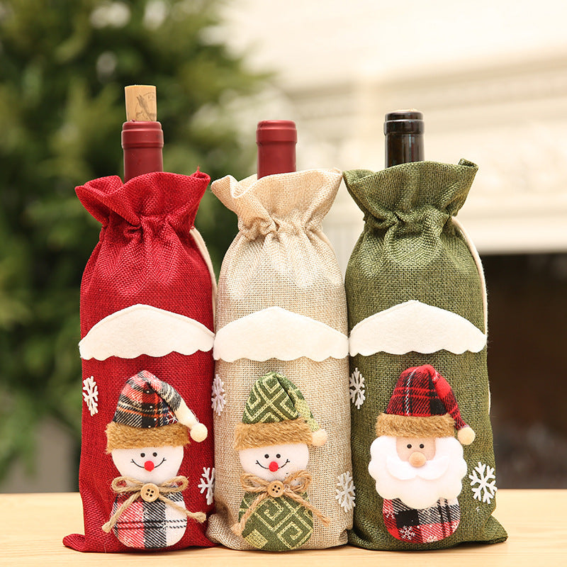 Pack x3 und - Porta Vino Navideños "Navidad" - Diseño Exclusivo para Regalos y Decoración