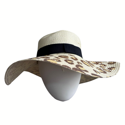 Sombrero de verano Animal print - Crema