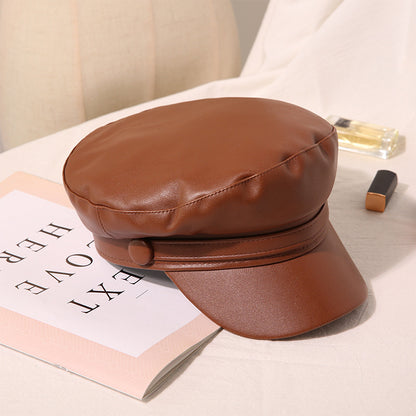 Boina Militar Inglesa Cuerina para Mujer | Camel