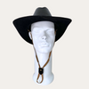 Sombrero Vaquero Rústico de Cuero Modelo Bernardo - Negro