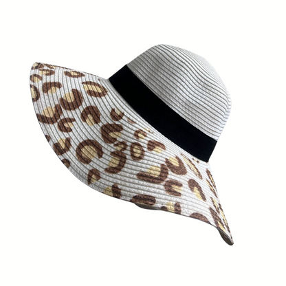 Sombrero de verano Animal print - Blanco