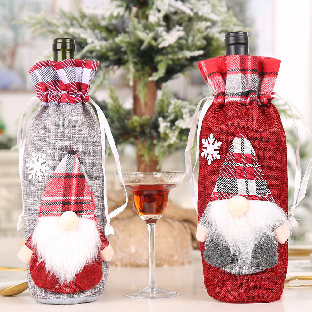 Pack x3 und - Porta Vino Navideños "Santa" - Diseño Exclusivo para Regalos y Decoración