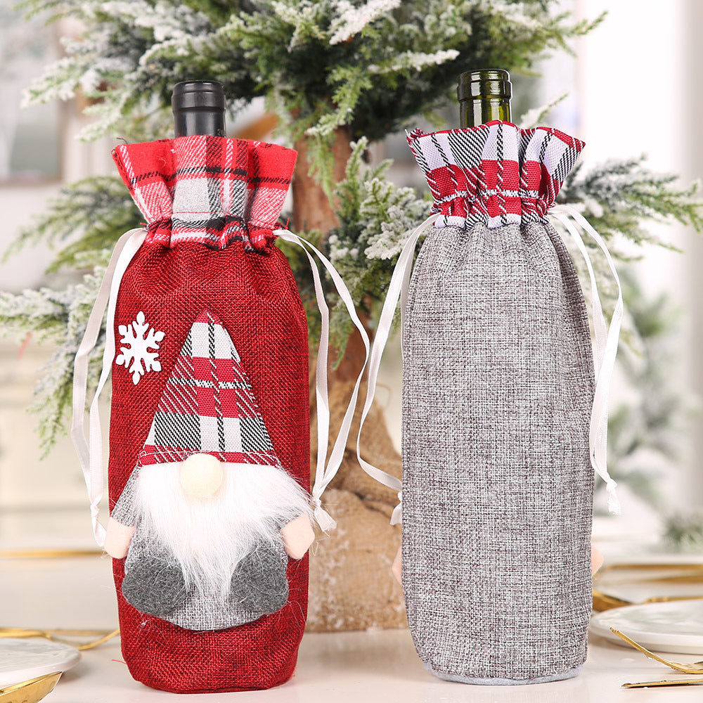 Pack x3 und - Porta Vino Navideños "Santa" - Diseño Exclusivo para Regalos y Decoración