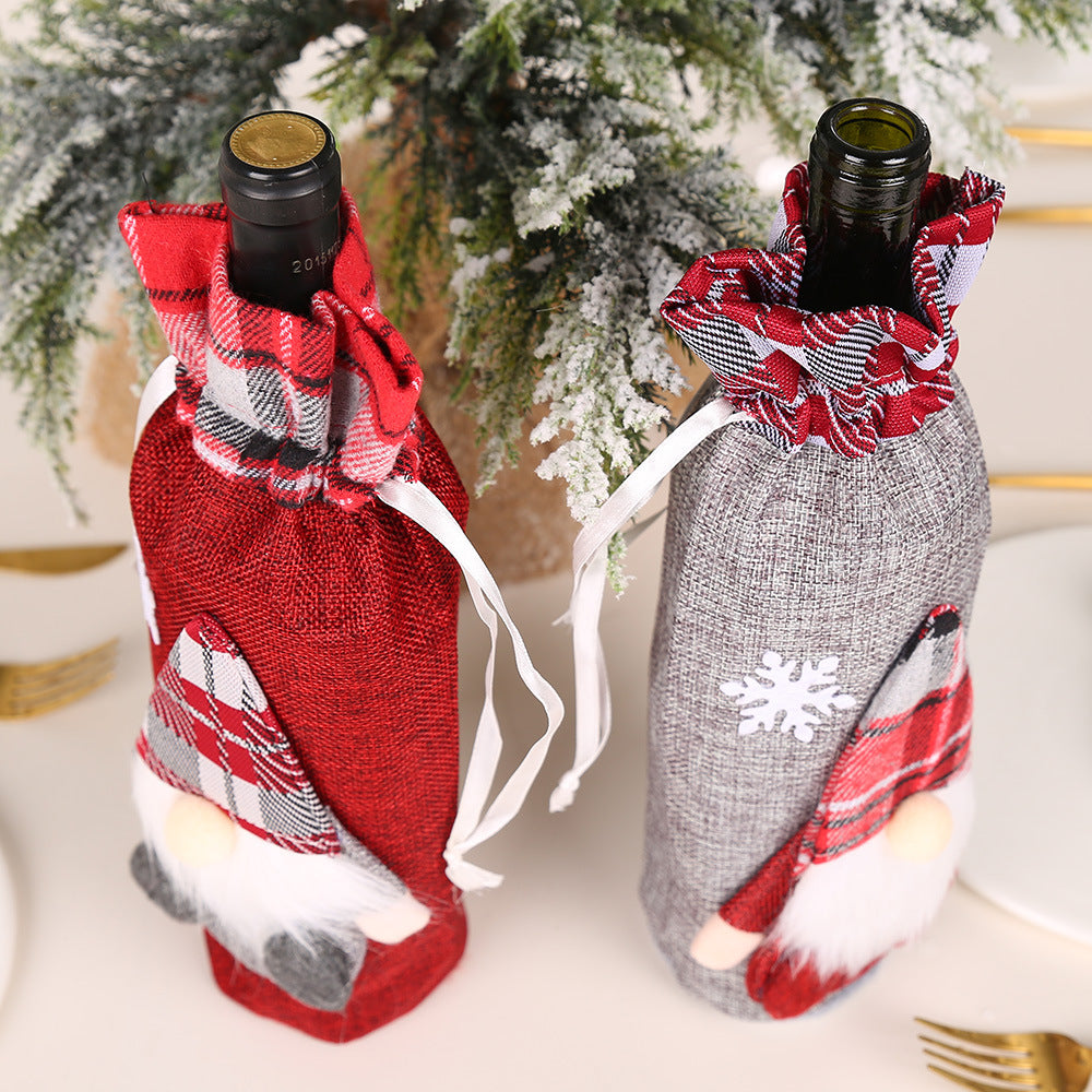 Pack x3 und - Porta Vino Navideños "Santa" - Diseño Exclusivo para Regalos y Decoración