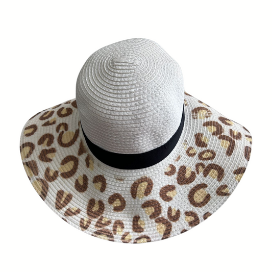 Sombrero de verano Animal print - Blanco