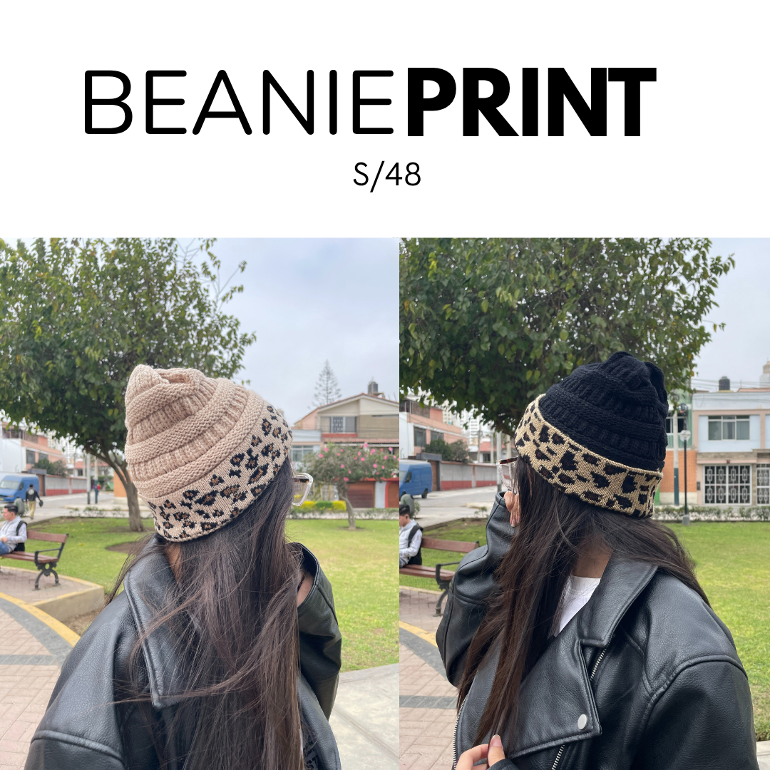 Beanie Gorro Chullo Print para Mujer